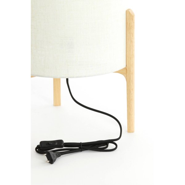 Litto 58cm Hvid bordlampe Fra Light & Living - Lampen har en robust lys tr&aelig;ramme og en hvid h&oslash;rsk&aelig;rm, der spreder et bl&oslash;dt og behageligt lys.