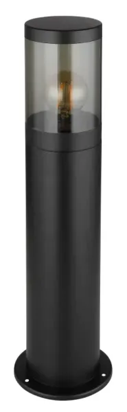 Xeloo 50cm Sort pullerter Fra Globo Lighting - Tillverkad i rostfritt st&aring;l med en r&ouml;kf&auml;rgad plastsk&auml;rm ger den ett mjukt och behagligt ljus.