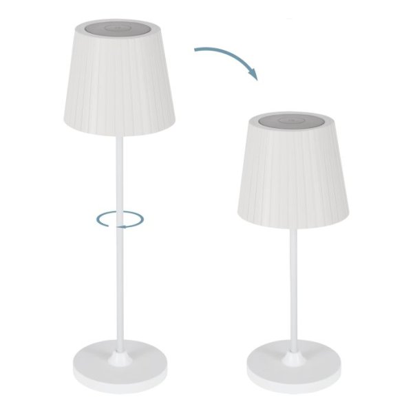 Cabozo 37cm Hvid bærbar Fra Eglo - Cabozo er en stilfuld bordlampe til udendørs brug med et moderne, tidløst design i sort plast.