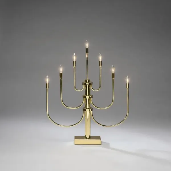 Candelabra 7 Lights Messing Fra Konstsmide - Det elegante, klassiske design med syv lys og smukt buede arme giver en luksuri&oslash;s f&oslash;lelse til dit hjem.