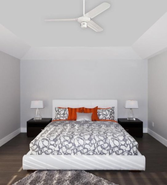 Industrial Ø122 Hvid Fra Westinghouse - Industriel loftsventilator i hvid med hvide stålblade er et moderne design og en støtteventilator fra Westinghouse.