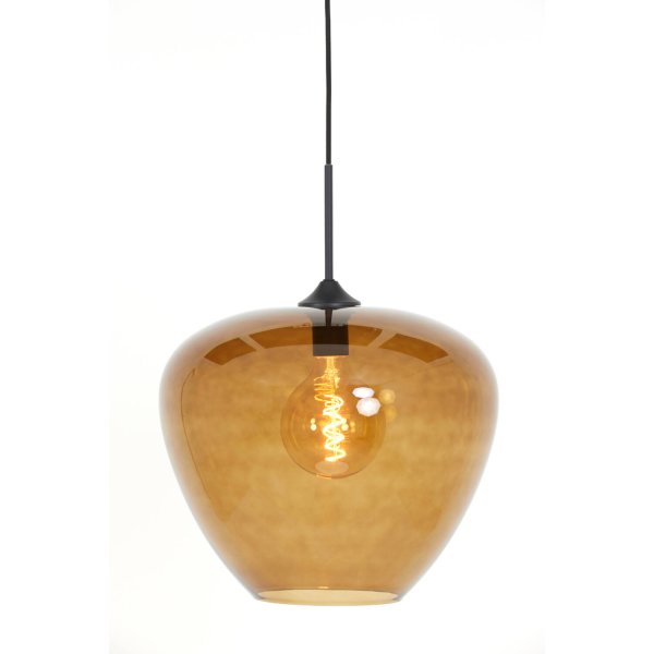 Mayson Ø40 Brun loftslampe Fra Light & Living - Mayson er en elegant og stilfuld pendellampe med en sk&aelig;rm i bruntonet glas, der giver et bl&oslash;dt og behageligt lys.