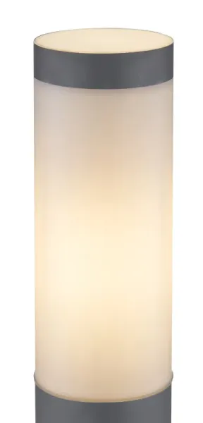 Boston 80cm Antracit pullerter Fra Globo Lighting - Tillverkad i rostfritt st&aring;l med en opalvit plastsk&auml;rm ger den ett mjukt och behagligt ljus.