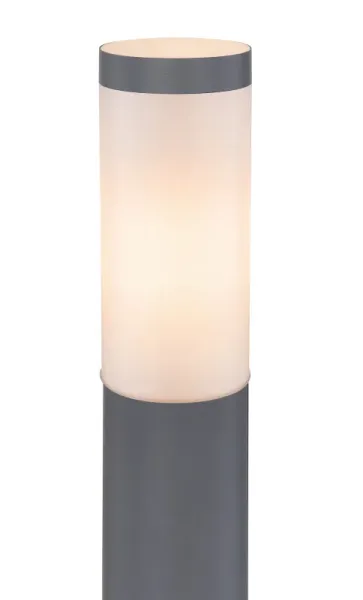 Boston 110cm Antracit pullerter Fra Globo Lighting - Tillverkad i rostfritt st&aring;l med en opalvit plastsk&auml;rm ger den ett mjukt och behagligt ljus.