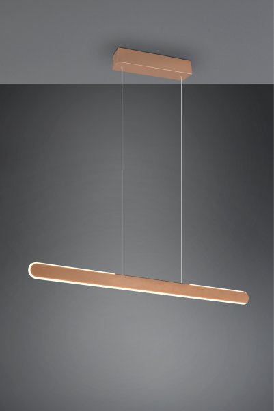 Helios 100cm Brun loftslampe Fra Trio Lighting - Den praktiske højdejustering er særligt værd at nævne, og den integrerede 4-fold touch-funktion giver dig mulighed for nemt at justere både lysstyrke og farvetemperatur med et enkelt tryk.