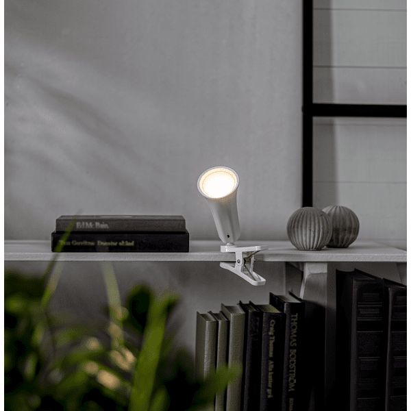Functional 38cm Hvid bærbar Fra Star Trading - Lampen har en touch-funktion til justering af lysstyrke og valg af LED-farve, kølig hvid, varm hvid eller dagslys.