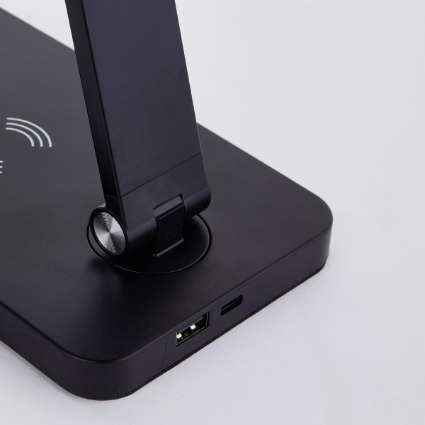 Florence 38cm Sort skrivebordslampe Fra Brilliant - Lampen har en 3-trins berøringsdæmper til at regulere lysstyrken og tilbyder både varm og dagslys hvid belysning.