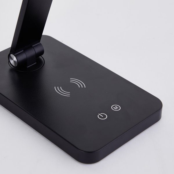 Florence 38cm Sort skrivebordslampe Fra Brilliant - Lampen har en 3-trins berøringsdæmper til at regulere lysstyrken og tilbyder både varm og dagslys hvid belysning.