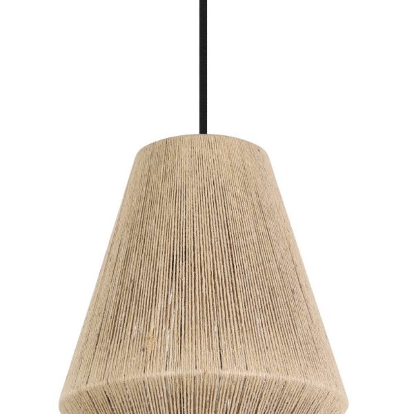 Alderney 90cm Natur loftslampe Fra Eglo - Det minimalistiske design i kombination med naturlige materialer skaber en smuk kontrast, der passer perfekt over spisebordet, i stuen eller i køkkenet.