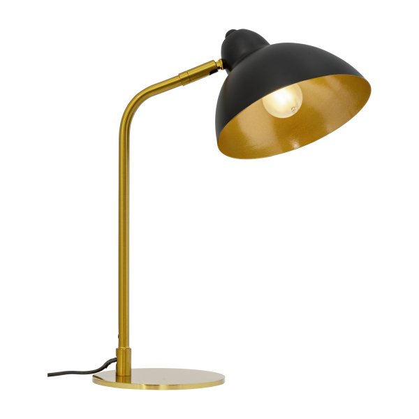 Futura 40cm Messing skrivebordslampe Fra Dyberg Larsen - Futura er en stilfuld bordlampe i messing og sort, en perfekt kombination af klassisk design og moderne funktion.