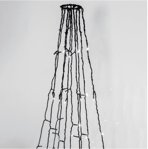 Flagstangslys Crispy Ice White 7m Sort Fra Star Trading - Leveres med 15m tilslutningskabel med stik.