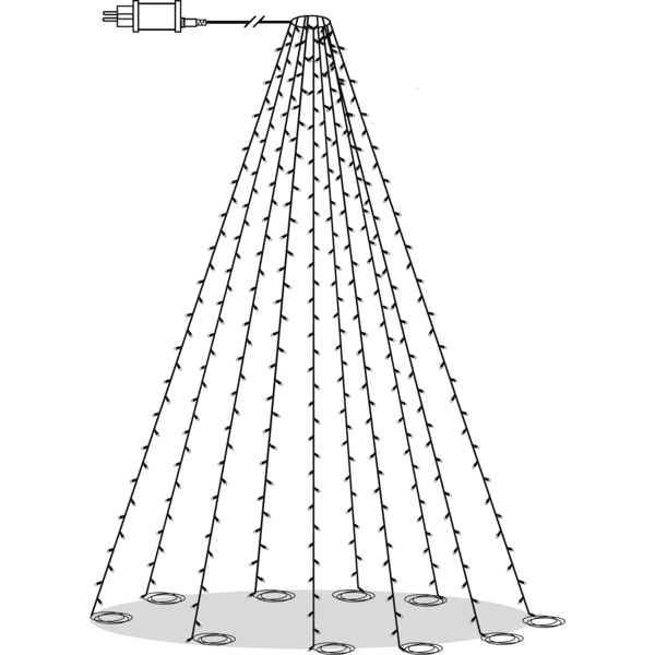 Flagstangslys Crispy Ice White 7m Sort Fra Star Trading - Leveres med 15m tilslutningskabel med stik.