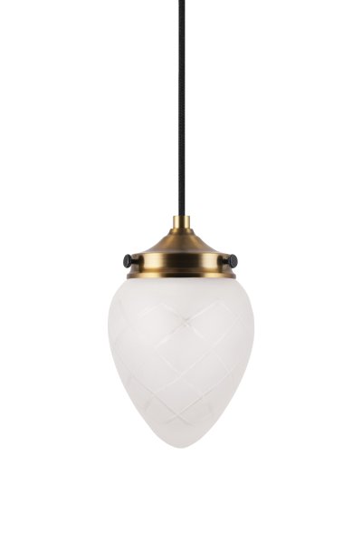 Juni Ø10 Antik messing/hvid vindueslampe Fra Globen Lighting - Juni med sit smukke slebne glas og metalskærm tager dig tilbage i tiden til starten af 1900-tallet.