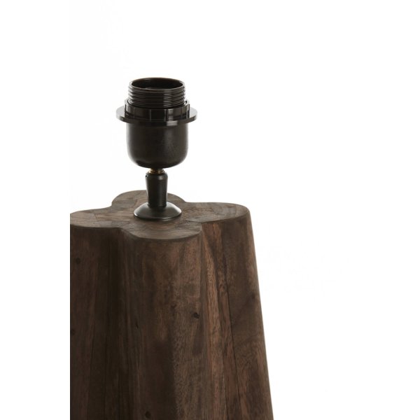 Navelli 40cm Træ lampefod Fra Light & Living - Denne lampefod er lavet af massivt træ med en mat mørkebrun finish og giver et jordnært og sofistikeret udtryk.