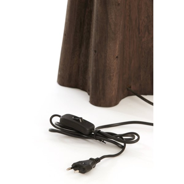 Navelli 40cm Træ lampefod Fra Light & Living - Denne lampefod er lavet af massivt træ med en mat mørkebrun finish og giver et jordnært og sofistikeret udtryk.