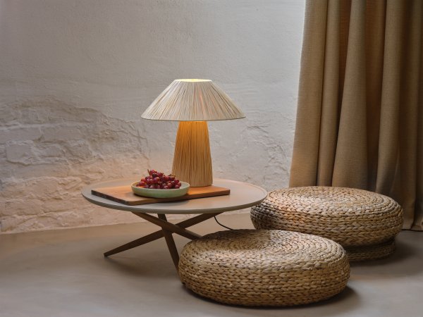Bamboo Paper Hut 40cm Natur bordlampe Fra Ledvance - Placera f&ouml;rslagsvis i vardagsrummet, p&aring; byr&aring;n i hallen eller i f&ouml;nstret i k&ouml;ket.