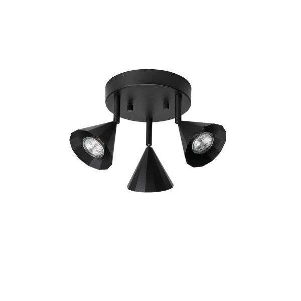 Rain 3 Sort spotlight Fra CO Bankeryd - Loftslampen spreder et jævnt lys, der skaber en behagelig atmosfære, og dens stilrene form gør den til en diskret men elegant detalje i alle typer interiør.