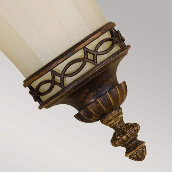 Drawing Room Ø22 Bronze væglampe Fra Elstead Lighting - Ljusk&auml;llan omfamnas av det dekorativa glaset som bidrar med en fin och harmonisk ljusspridning i rummet.