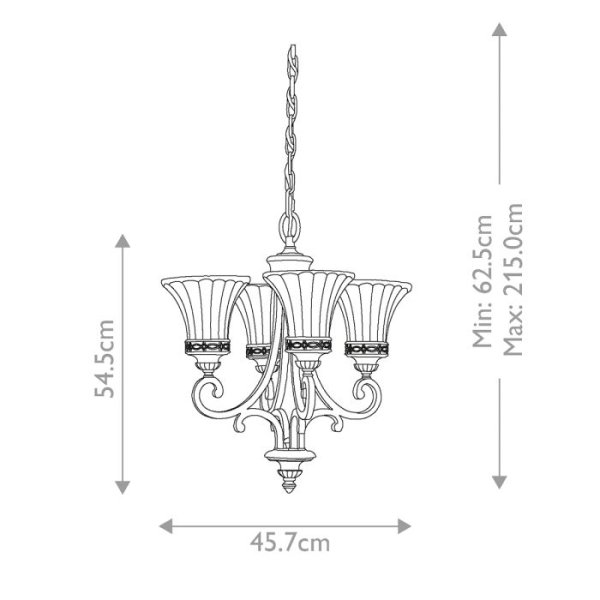 Drawing Room Ø45 Bronze loftslampe Fra Elstead Lighting - Varje ljusk&auml;lla omfamnas av ett dekorativt glas vilket skapar en vacker och harmonisk ljusspridning i rummet.