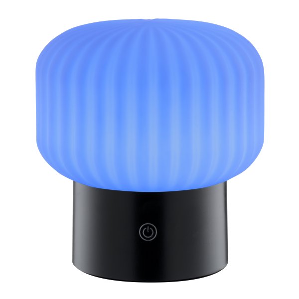 Sarastro 14cm Sort bærbar Fra Brilliant - Sarastro er en bærbar og genopladelig lampe lavet af glas og plastik med et moderne udtryk og et stilfuldt design.