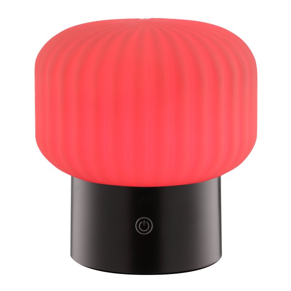 Sarastro 14cm Sort bærbar Fra Brilliant - Sarastro er en bærbar og genopladelig lampe lavet af glas og plastik med et moderne udtryk og et stilfuldt design.
