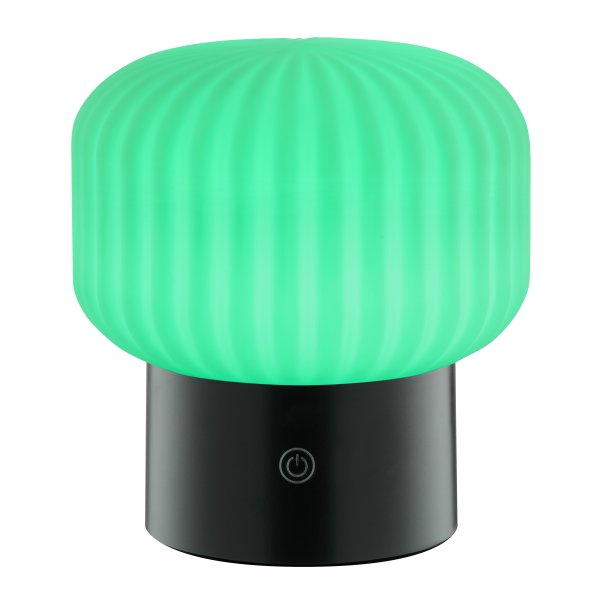 Sarastro 14cm Sort bærbar Fra Brilliant - Sarastro er en bærbar og genopladelig lampe lavet af glas og plastik med et moderne udtryk og et stilfuldt design.