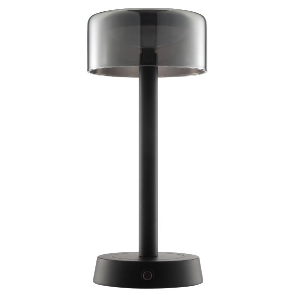 Razor 26cm Sort bærbar Fra Brilliant - Razor er en moderne og stilfuld bærbar bordlampe med et eksklusivt præg takket være kombinationen af sort metal og røget glas.