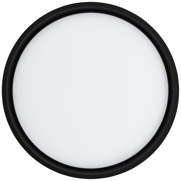 Kalmar Ø40 Sort plafond Fra Brilliant - Den sorte ramme omfavner LED-panelet, der giver et j&aelig;vnt lys i rummet.