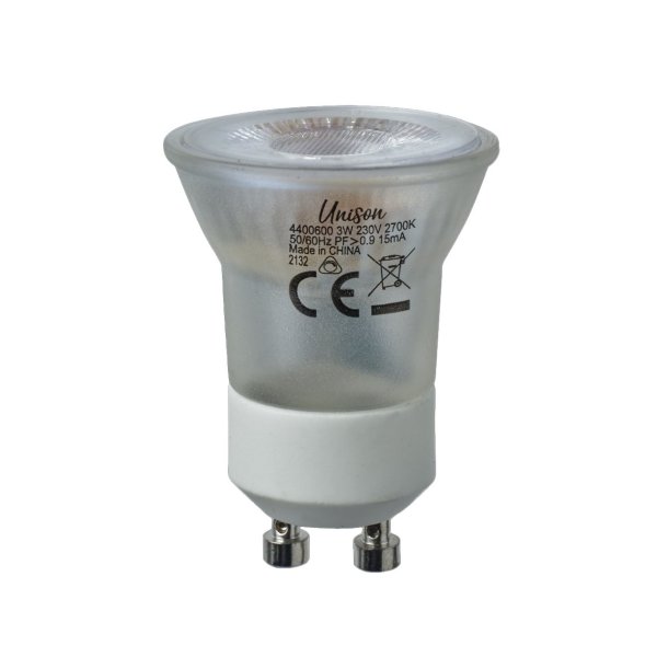 GU10 mini 3W Dæmpbar Gennemsigtig Fra Unison - 