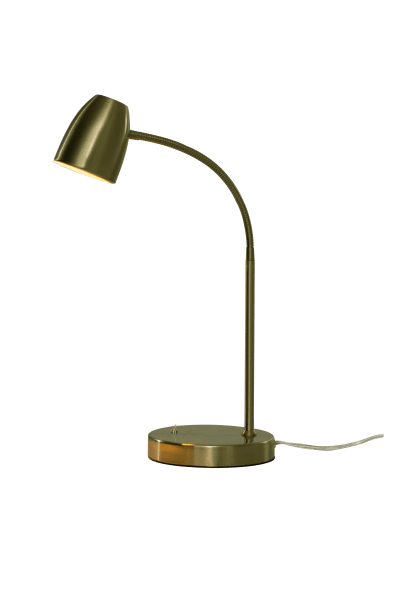Sandnes 44cm Antik messing skrivebordslampe Fra Aneta Lighting - Sandnes metalbordlampe er perfekt som l&aelig;selampe p&aring; skrivebordet eller ved siden af sengen.