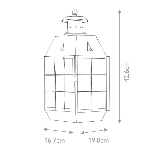 Nantucket 42cm Antik messing udendørslampe Fra Elstead Lighting - Tillverkad av massiv m&auml;ssing och glas, erbjuder den en robust och elegant konstruktion som &aring;ldras vackert &ouml;ver tid.