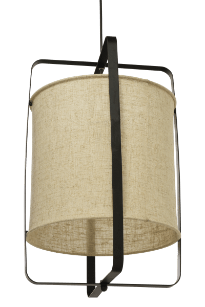 Ronda Ø30 Natur loftslampe Fra Aneta Lighting - Ronda er en moderne loftslampe med metalramme og et h&oslash;rlignende stof, der skaber en varm og hyggelig atmosf&aelig;re.