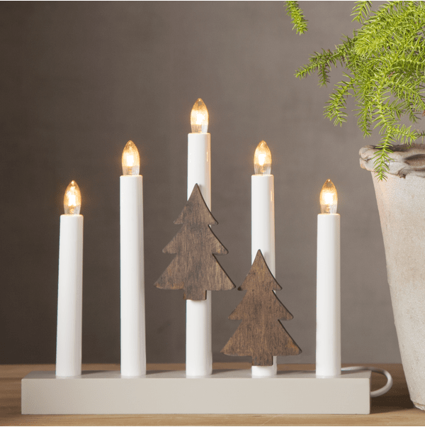 Lysmanchet 2-Pak Brun Fra Star Trading - Skift udseendet og dekorer din adventsstage eller LED-lys med disse juleinspirerede dekorationer lavet af tr&aelig;.