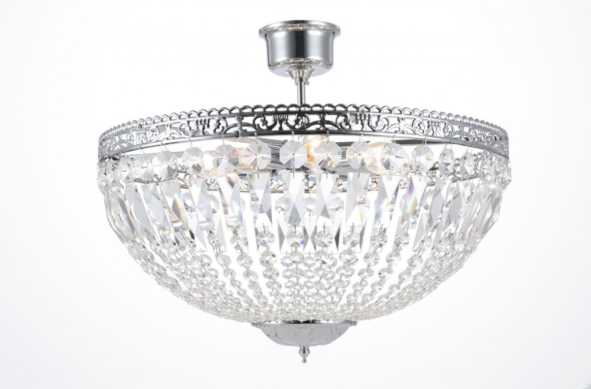 Classic Ø55 Chrom krystal Fra Norrsken Design - Opgrader dit hjem med denne eksklusive krystallysekrone, der kombinerer fortidens elegance med moderne luksus.