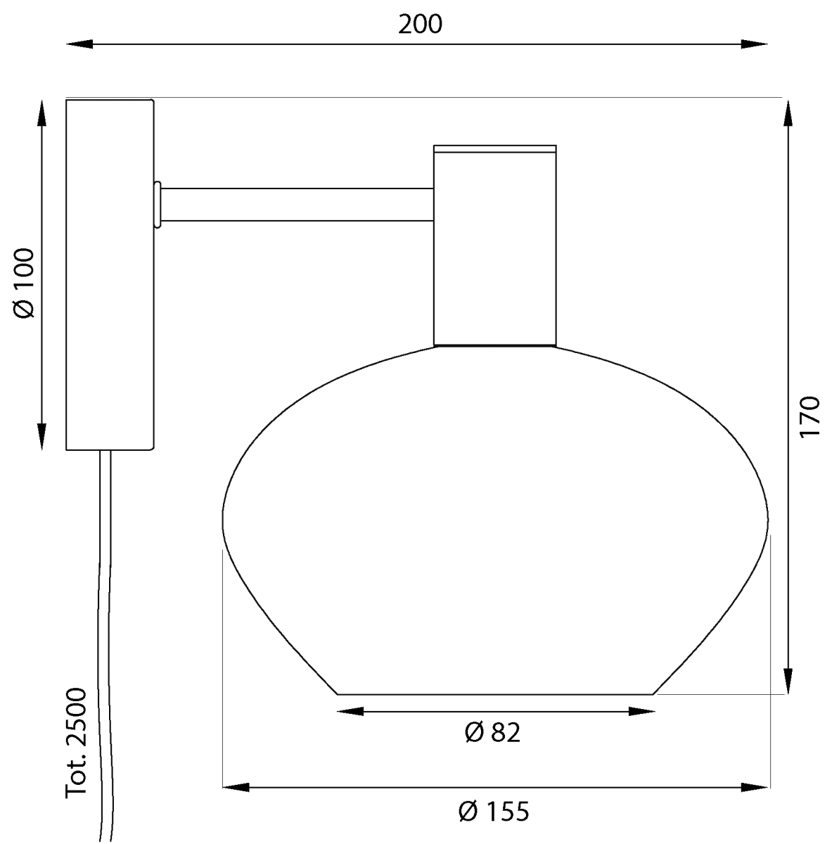 Bell Ø15 mat messing væglampe Fra Aneta Lighting - Den runde glasskærm spreder et varmt og behageligt lys, der skaber en indbydende atmosfære i rummet.