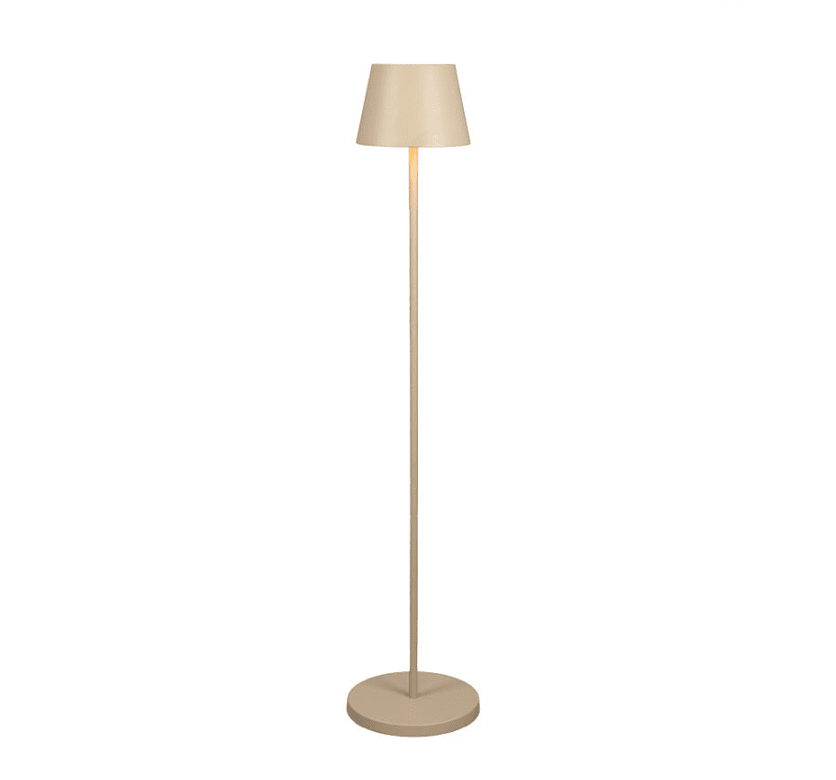 Pomezia 124cm Sand bærbar Fra Konstsmide - Højden er justerbar mellem 53 og 124 cm, så du kan også bruge den som høj bordlampe.