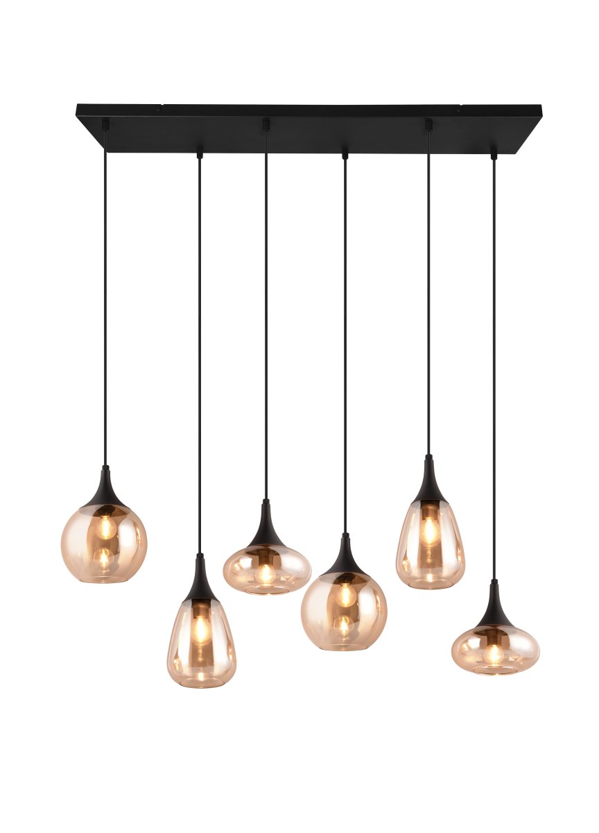 Lumina 93cm Rav loftslampe Fra Trio Lighting - Det matsorte farveskema g&oslash;r den nem at matche med forskellige farver og indretningsstile, hvilket giver dit hjem et stilfuldt og moderne pr&aelig;g.