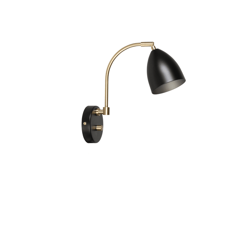Deluxe Sort læselampe Fra Belid - Deluxe v&aelig;glampe har et enkelt og smagfuldt design i metal og er en del af en lampefamilie, der omfatter gulv- og bordlamper med samme stilfulde udseende.