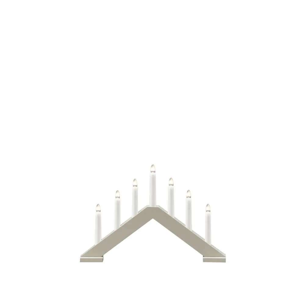 Candelabra 7 Lights Mat beige Fra Konstsmide - Giv dit hjem en tidl&oslash;s og stilfuld julestemning med denne elegante adventsstage i tr&aelig;.