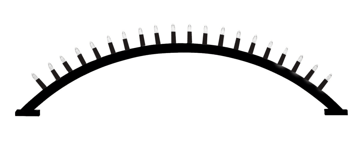 Farfars Båge Sort Fra Pixie Design - De mange stearinlys spreder et smukt sk&aelig;r, perfekt til at skabe en hyggelig og indbydende atmosf&aelig;re i vinduet eller p&aring; verandaen.