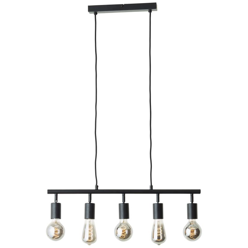Tiffany 63cm Mat sort loftslampe Fra Brilliant - Moderne loftspendel i sort metal med bevægelige bunde, som giver dig mulighed for at skabe dit eget design og belysning.