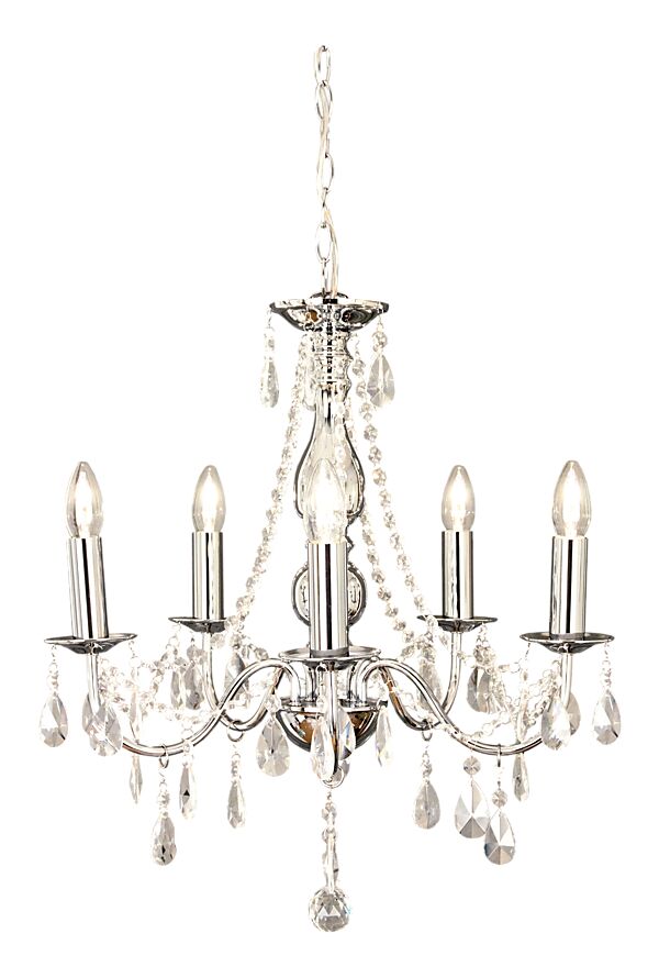 Granville Ø60 Chrom loftslampe Fra Aneta Lighting - Med sin kromfinish og funklende krystaldetaljer spreder den et fortryllende lys og skaber en sofistikeret atmosfære.