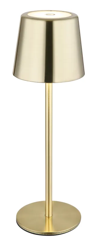 Vancouver 28cm Guld bærbar Fra Globo Lighting - Den er lavet af mat guldfarvet metal med en opal plastsk&aelig;rm og giver et stilfuldt og sofistikeret indtryk.