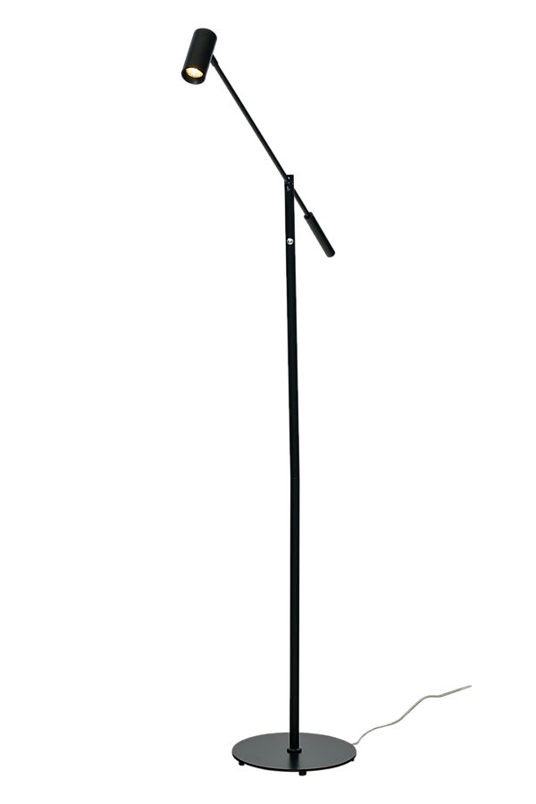 Concord Sort gulvlampe Fra Aneta Lighting - Concord er en stilfuld og praktisk blændfri gulvlampe i matlakeret metal, der er fremragende til syning eller håndarbejde.