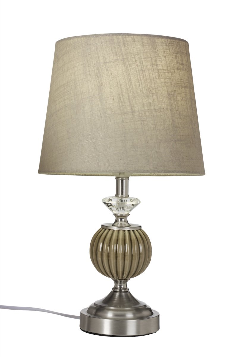 Siv 43cm Grå bordlampe Fra Cottex - Leveres med hvid ledning med strømafbryder og stik.