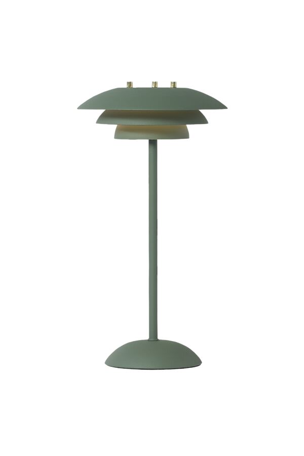 Epsilon 37cm Grøn bærbar Fra Aneta Lighting - Epsilon er en elegant, b&aelig;rbar bordlampe til indend&oslash;rs brug med et tidl&oslash;st design og en touch-d&aelig;mper diskret placeret p&aring; basen.