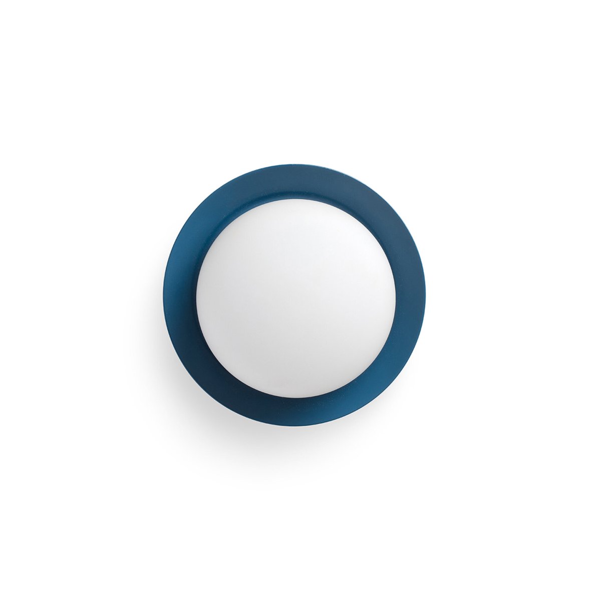 May Ø12 Blå badeværelseslampe Fra Faro Barcelona - May er en rund og stilfuld lampe designet af Faro Lab, som kan monteres b&aring;de p&aring; v&aelig;ggen og i loftet.