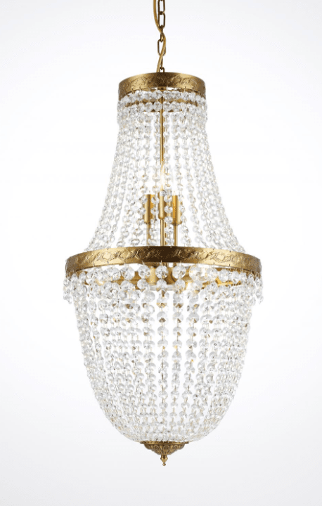 Morsamt Ø40 Børstet messing krystal Fra Norrsken Design - Den elegante Morsamt loftslysekrone i fjerntliggende messing&nbsp;giver en tidløs følelse af luksus med sin funklende håndskårne klasse 1 K9 krystal.