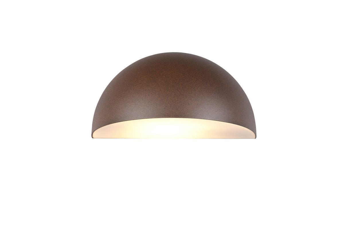 Maas 27cm Rusten brun udendørslampe Fra Trio Lighting - Maas er en stilfuld v&aelig;glampe med en bl&oslash;dt afrundet form i en moderne rustbrun nuance.