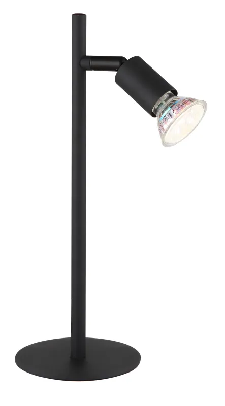 Matrix 30cm Sort skrivebordslampe Fra Globo Lighting - Den runda basen och det raka metallr&ouml;ret i mattsvart ger ett modernt och elegant uttryck.